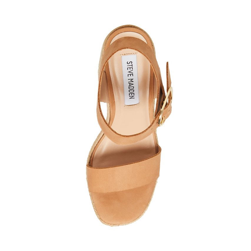 Sandalias Tacones Steve Madden Janice Nubuck Mujer Marrones Claro | ES GBSE31